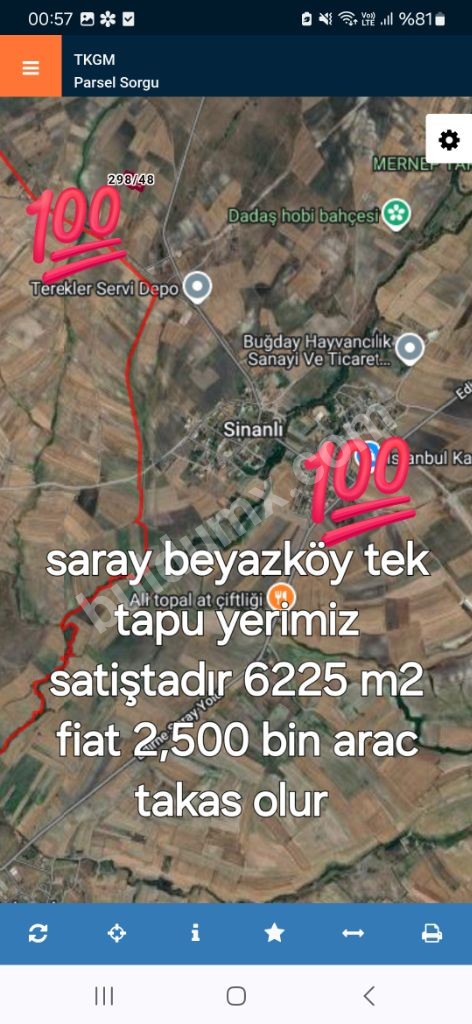 Tekirdag sarayda satılık arsa - Fotoğraf 1