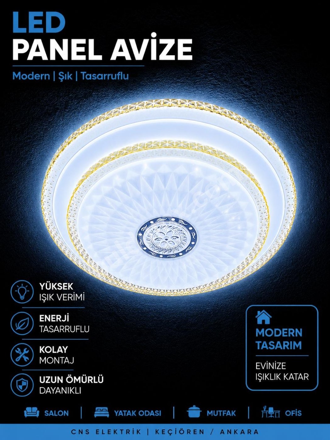 LED PANEL AVİZE AYDINLATMA - Fotoğraf 1