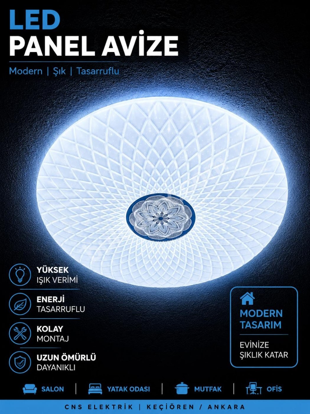 LED PANEL AVİZE AYDINLATMA - Fotoğraf 1